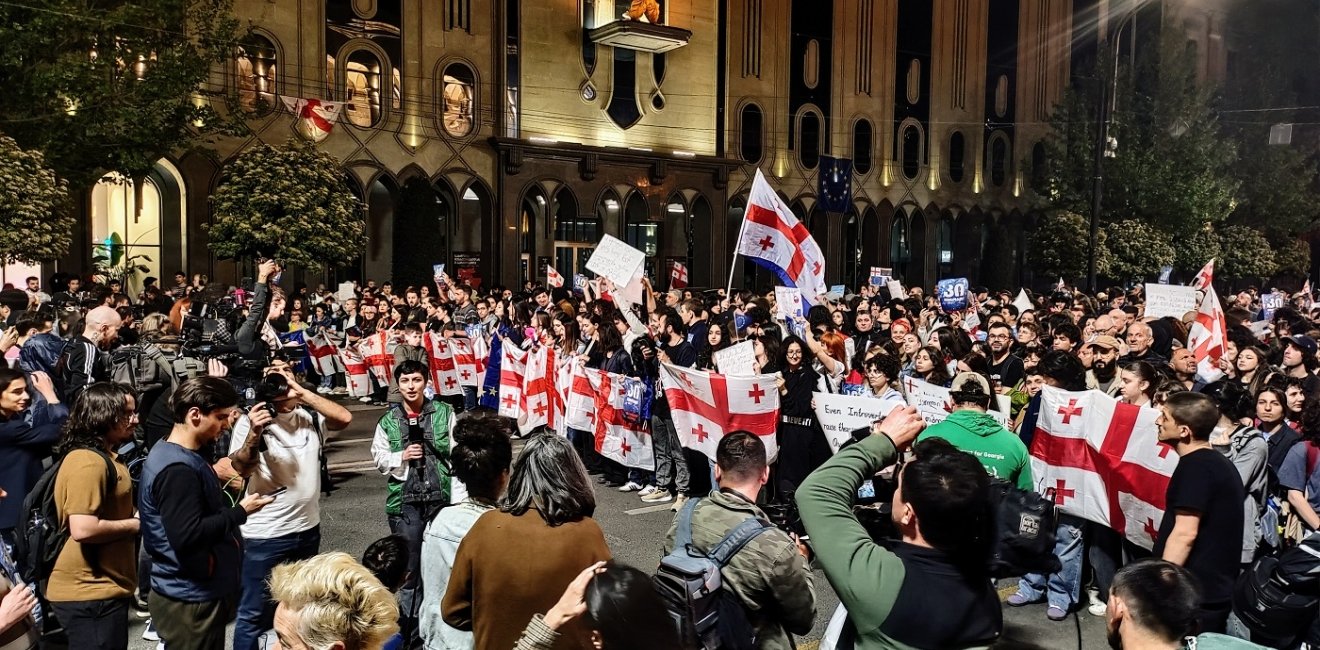 protest against foreign agents law in Tbilisi Georgia