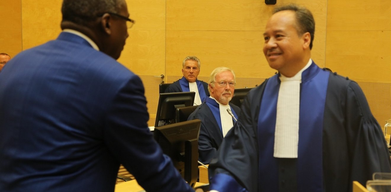 Then newly elected Judge Raul Pangalangan after being sworn in at the International Criminal Court on July 13, 2015. © ICC-CPI.