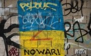 Ukraine flag graffiti