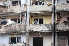 Bombed apartment in Ukraine