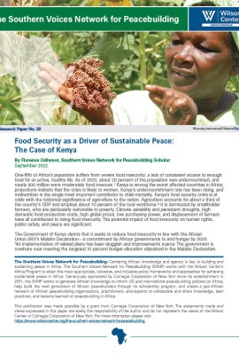 Food Security as a Driver of Sustainable Peace: The Case of Kenya Publication Cover