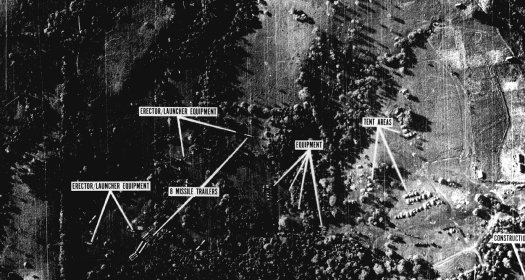 One of the first images of missile bases under construction shown to President Kennedy on the morning of October 16.