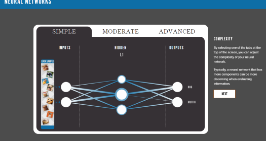 A screenshot of the interactive on gray, for neural networks