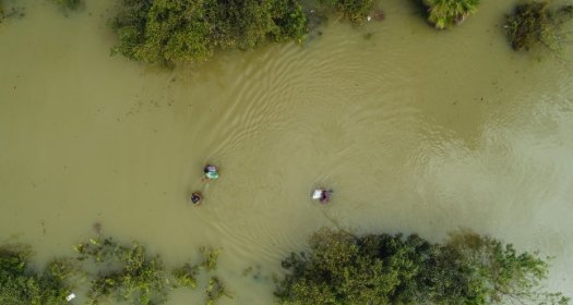 Flooded road in Central America.