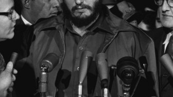 Fidel Castro, photographed upon arrival in Washington, DC, on April 15, 1959.