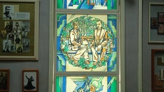 Yesenin museum stained glass window
