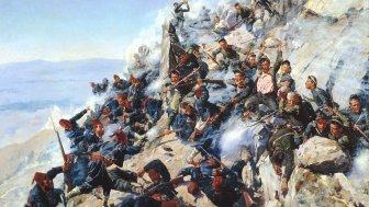 The defeat of Shipka Peak, Bulgarian War of Independence