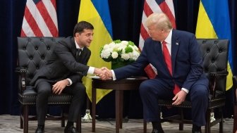 Volodymyr Zelensky and Donald Trump