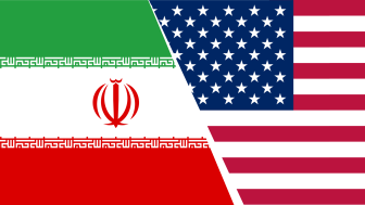 US-Iran flags