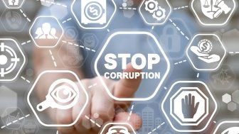 Concept photo of stopping bribery and corruption.