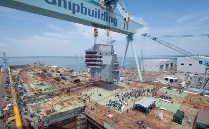 Photo of Navy ship being built