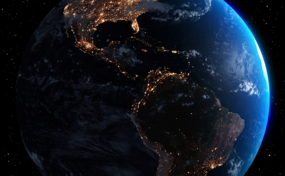 The US and Latin America as seen from space