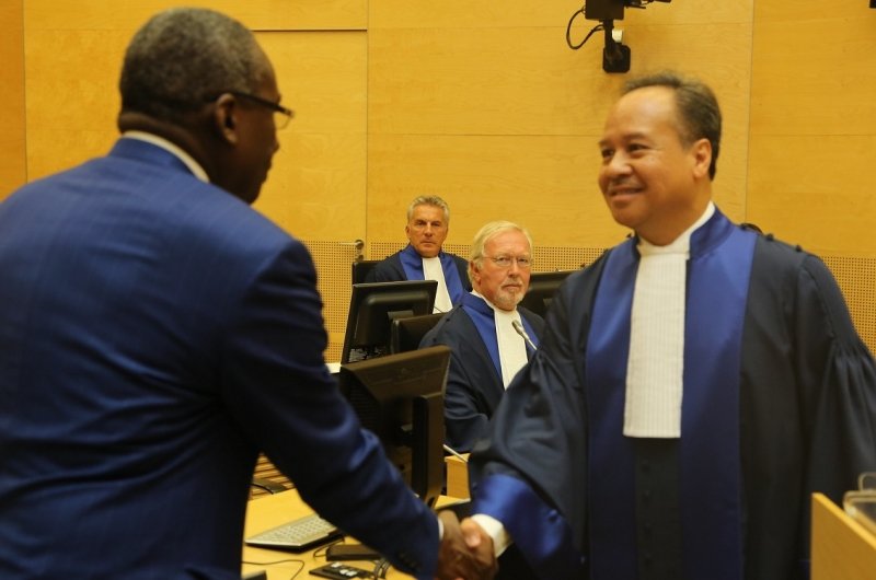 Then newly elected Judge Raul Pangalangan after being sworn in at the International Criminal Court on July 13, 2015. © ICC-CPI.