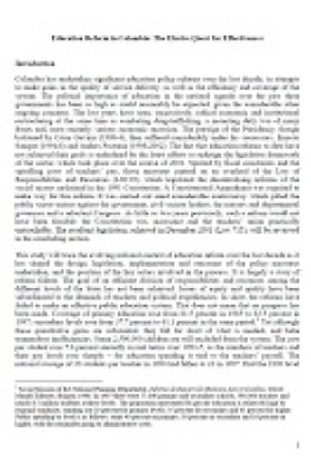 Education Reform in Colombia: The Elusive Quest for Effectiveness