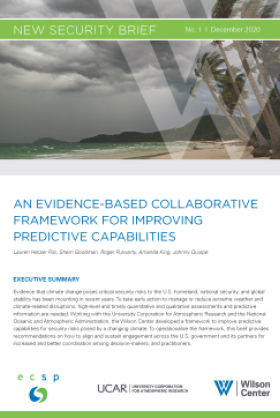Cover page for the brief, "An Evidence-Based Collaborative Framework for Improving Predictive Capabilities"