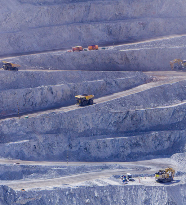 Big trucks and machinery at Chuquicamata.