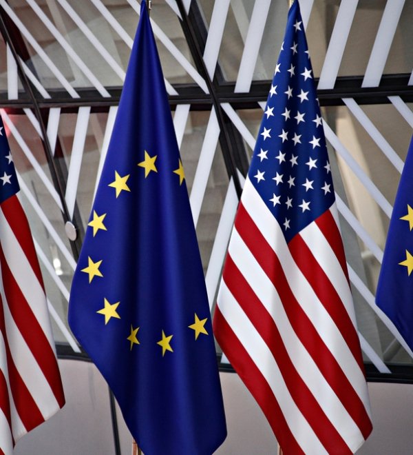 US and EU flags