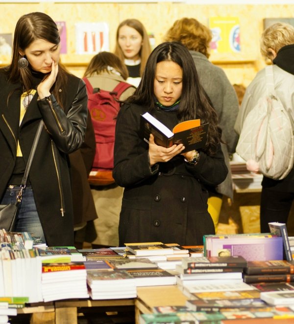 People reading in a bookstore