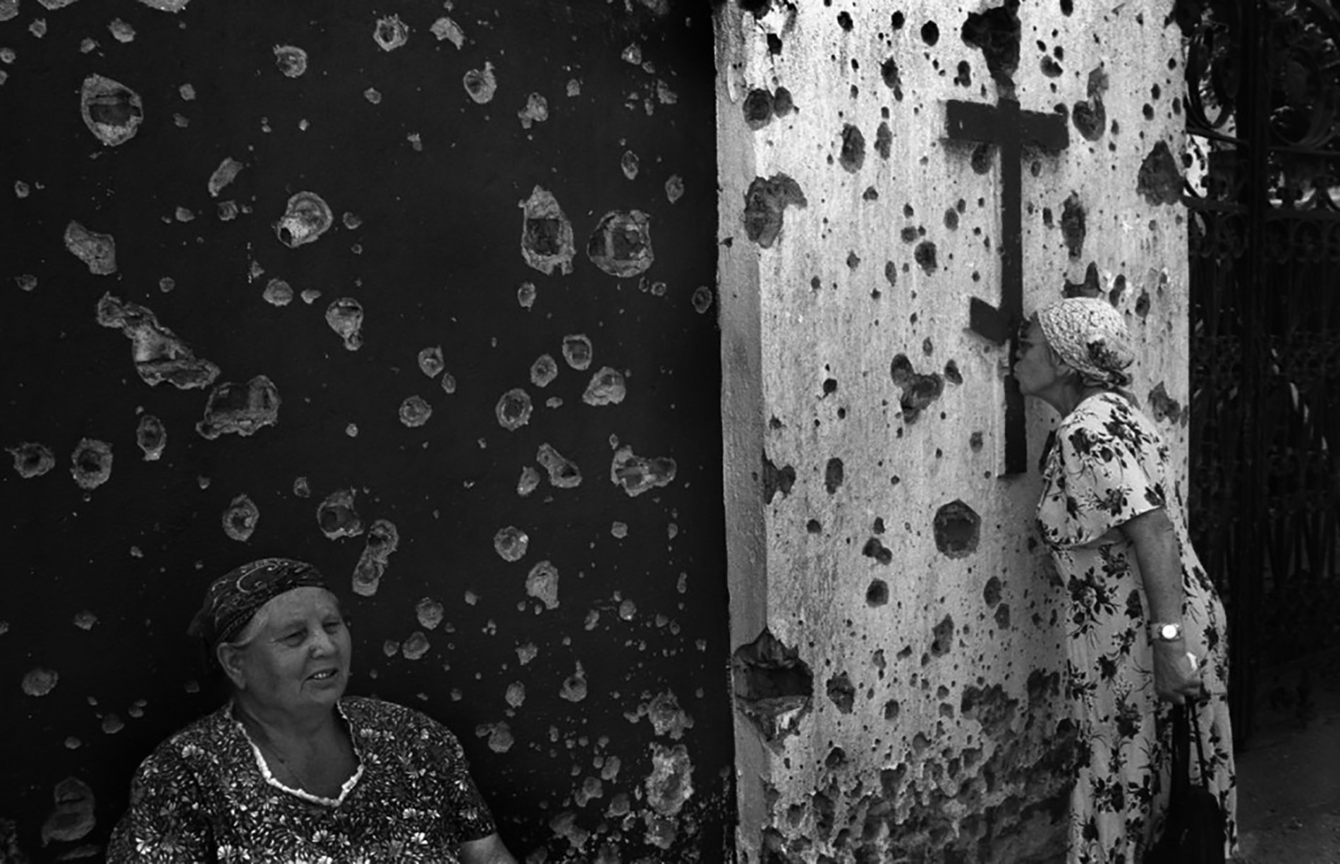 Church with bullet holes in Grozny Chechnya
