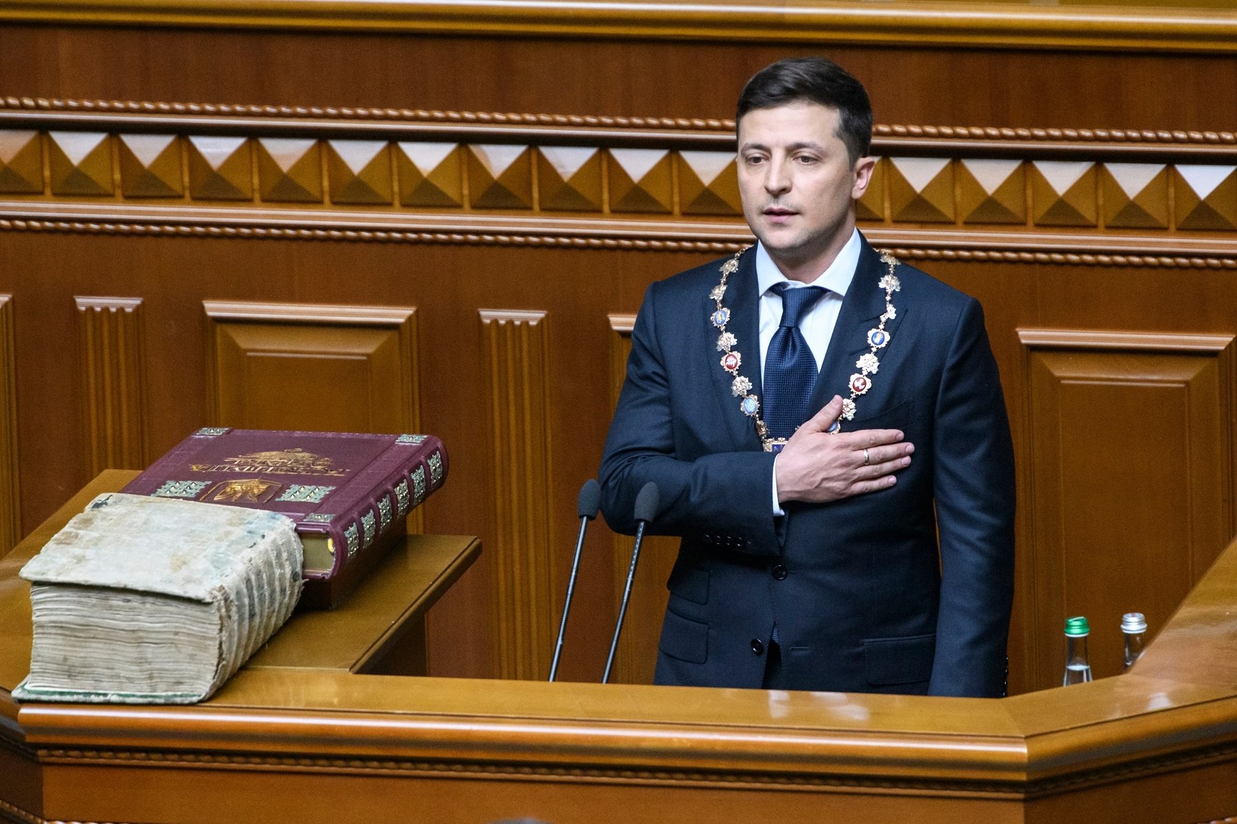 Zelensky at his 2019 inauguration ceremony