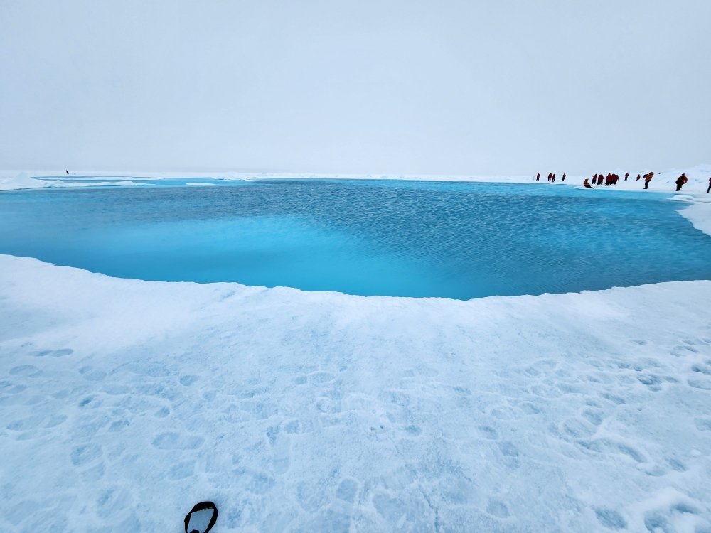 Blue lagoon in glacier