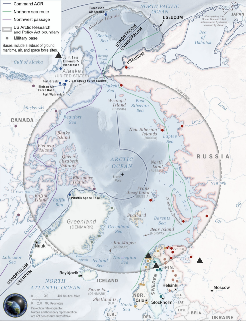 DOD Arctic Strategy Map with Launch Sites
