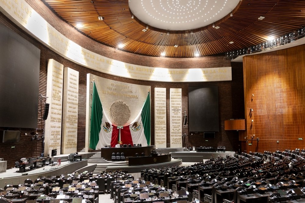 Plenary hall of the Mexican Chamber of Deputies.