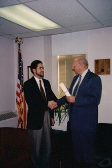 Image of Keays with Ambassador Pickering
