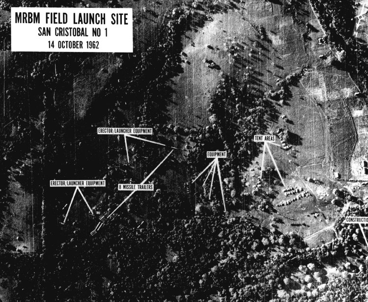 One of the first images of missile bases under construction shown to President Kennedy on the morning of October 16.