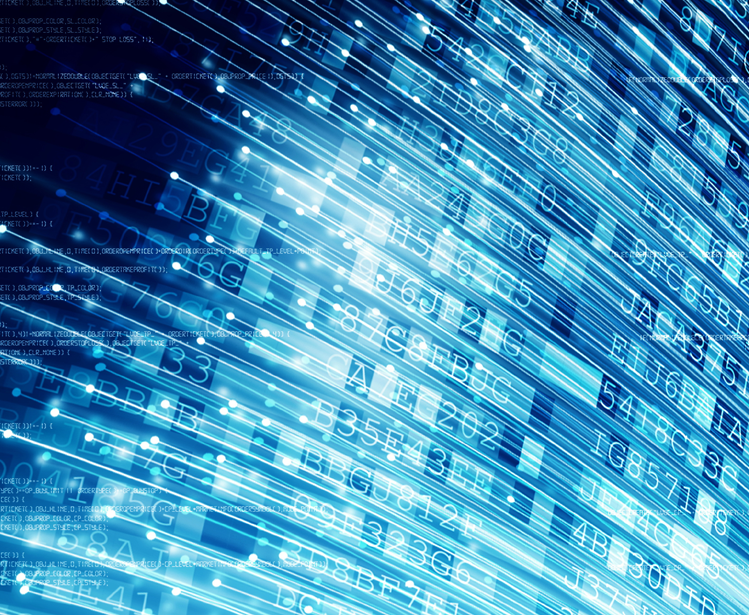 Internet data transmission via fiber optics concept