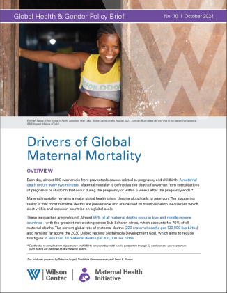 Page 1 of MHI Maternal Mortality Policy Brief