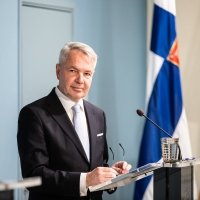 Pekka Haavisto at a press conference