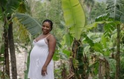 A pregnant woman in Haiti