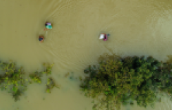 Flooded road in Central America