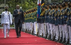 US Secretary of Defense Lloyd Austin in Manila, Philippines in 2023