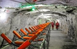 Underground platinum palladium mine in South Africa.