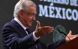 La Paz, baja California South, February 21 2020. Andrés Manuel López Obrador, Mexican president in a press conference.