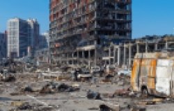 Image of a destroyed buildings 