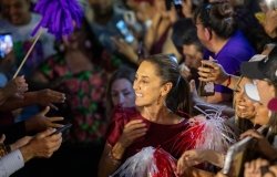 Claudia Sheinbaum at an election rally